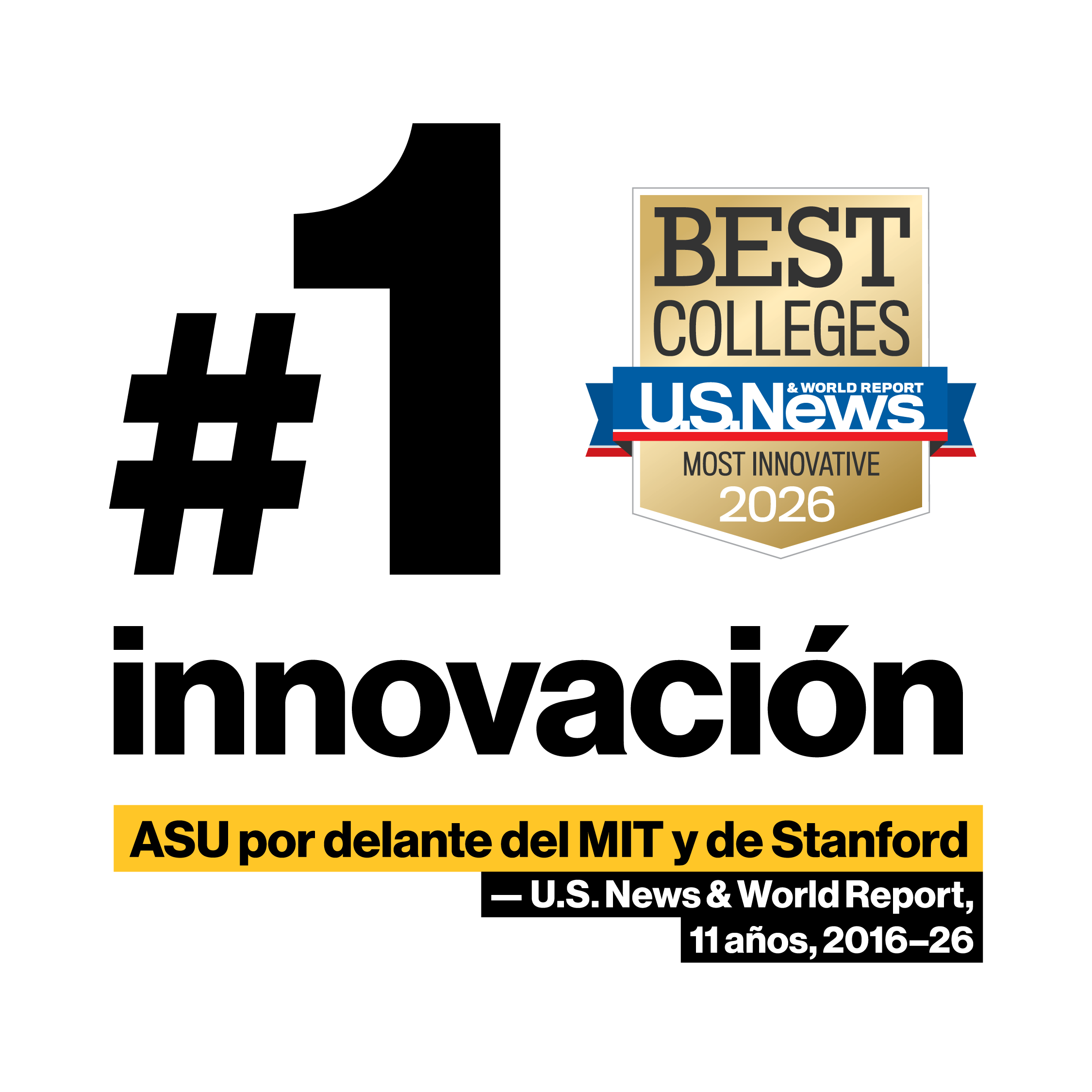 ASU Rankings #1 in innovation 2016–26 - Spanish